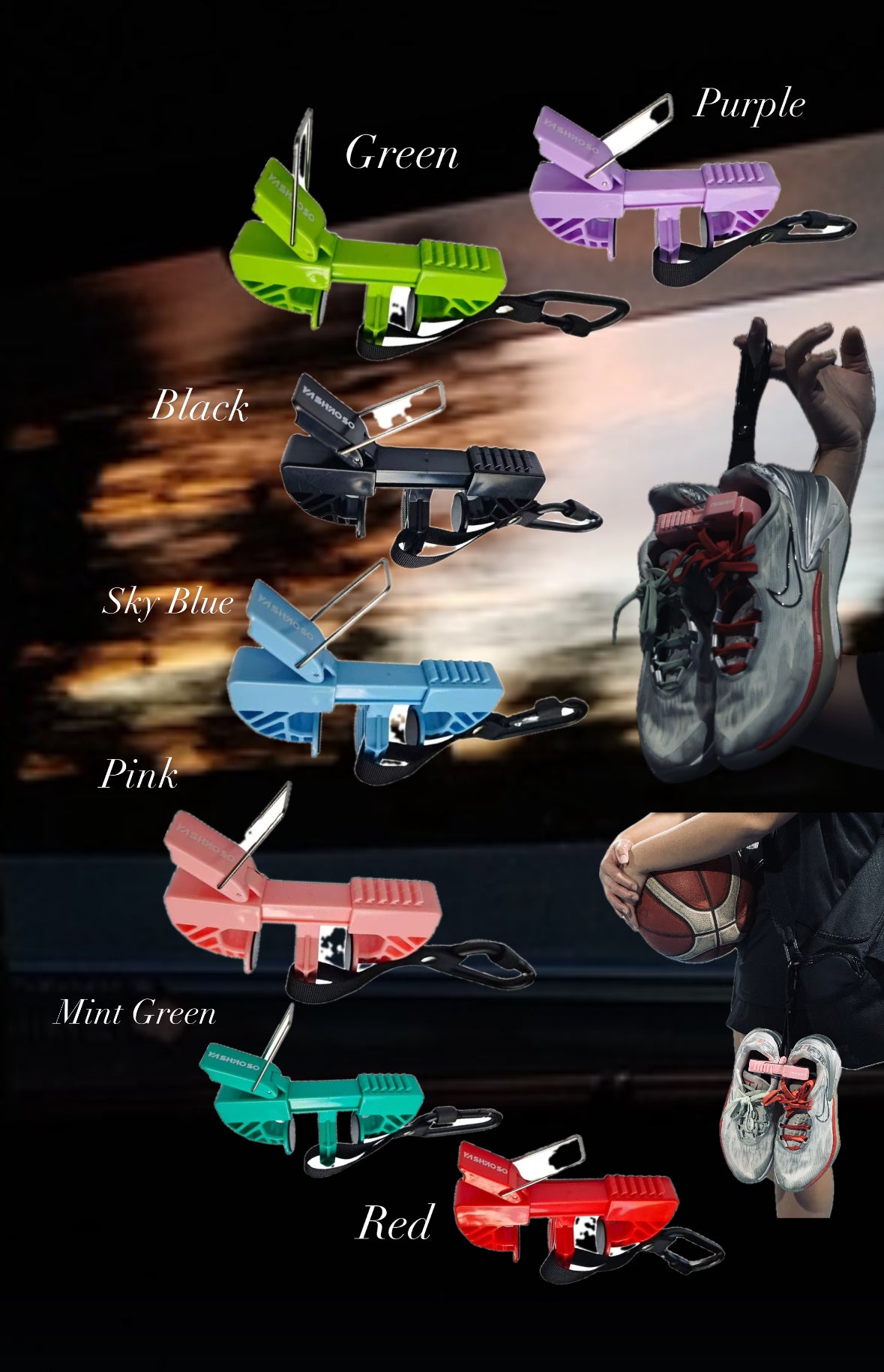 Portable Sneaker Clip Hanger - Multi-Color Carabiner Shoe Organizer