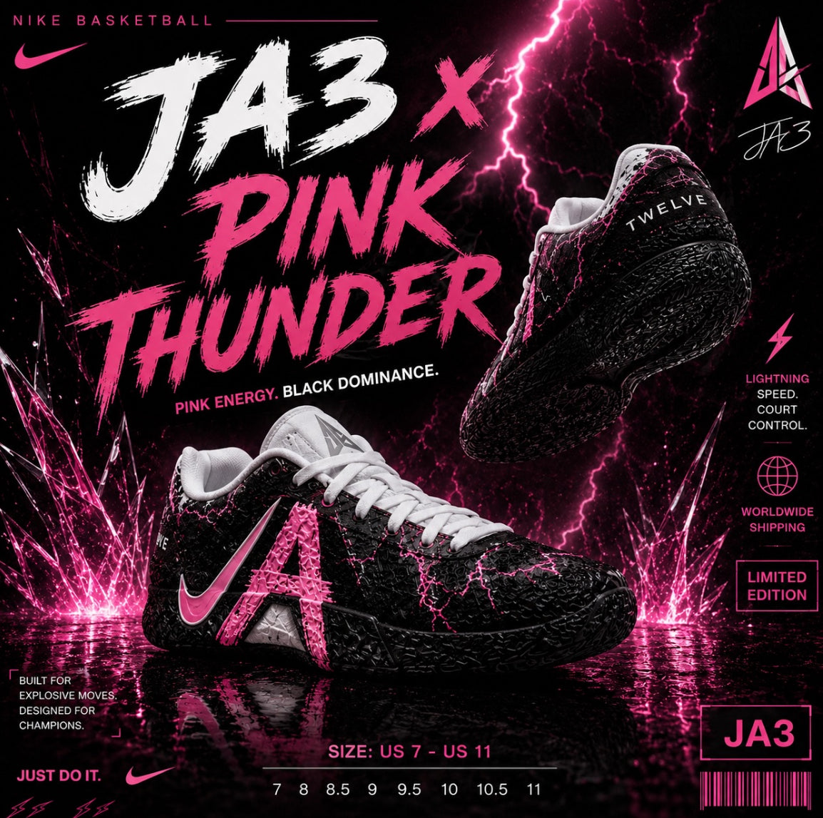 [Customised Edition] 🖤JA3 x Pink Thunder