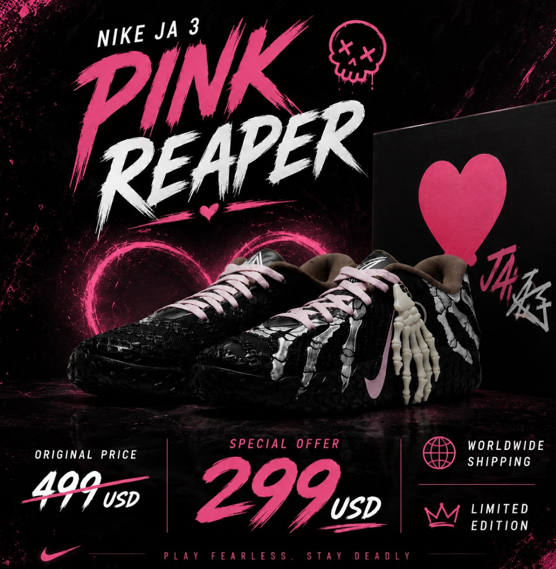 [Customised Edition] 💗💀 JA3 x Pink Reaper